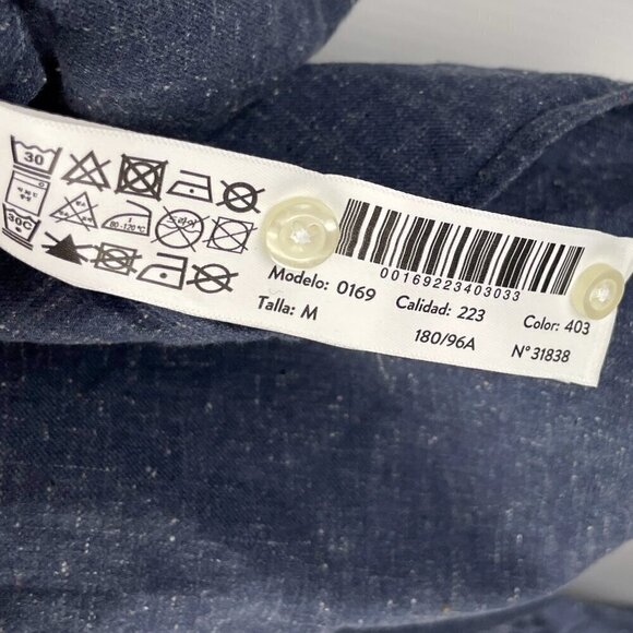 MASSIMO DUTTI Casual 100% Cotton Button down up Blue White Shirt SIZE M - Picture 2 of 8